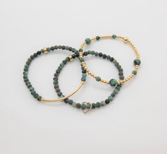 The Varadero Gold Stack - Turquoise Gold Bracelet Stack