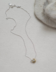 The Interlock - Brass Silver Double Circle Necklace