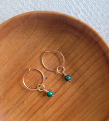 Emerald Green Goddess Gold Removable Charm Earrings
