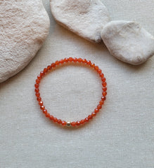 Carnelian Gold Bracelet (Faceted)