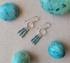 The Cowgirl Mini- Bohemian Navajo-Inspired Seed Bead Earrings - Turquoise