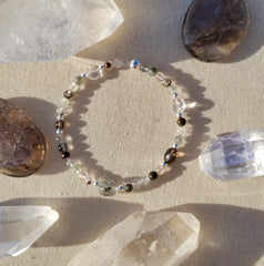 The Master Healer Quartz Smoky Quartz Phantom Quartz Silver Bracelet