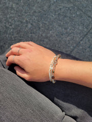 The Master Healer Quartz Smoky Quartz Phantom Quartz Silver Bracelet