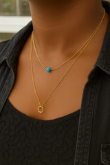 The Unity Gold - Hammered Gold Floating Circle Necklace