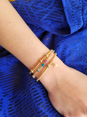 The Bouquet Stack - Multi Gemstone Gold Bracelet Stack