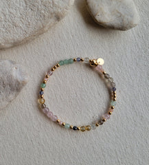The Wild Garden Stack - Mutli Gem Gold Bracelet Stack