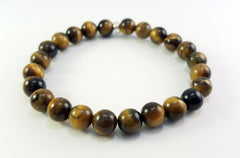 8mm Tiger's Eye Silver Bracelet