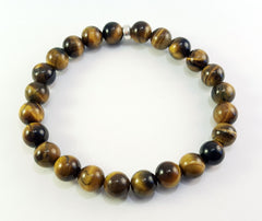 8mm Tiger's Eye Silver Bracelet