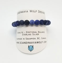 8mm Sodalite Silver Bracelet