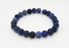 8mm Sodalite Silver Bracelet