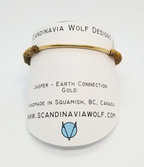 Picture Jasper Gold Bar Bracelet