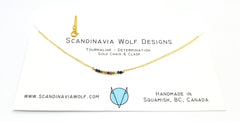 Tourmaline Gem Bar Gold Necklace