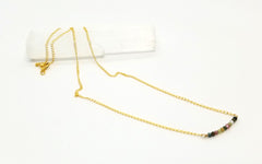Tourmaline Gem Bar Gold Necklace