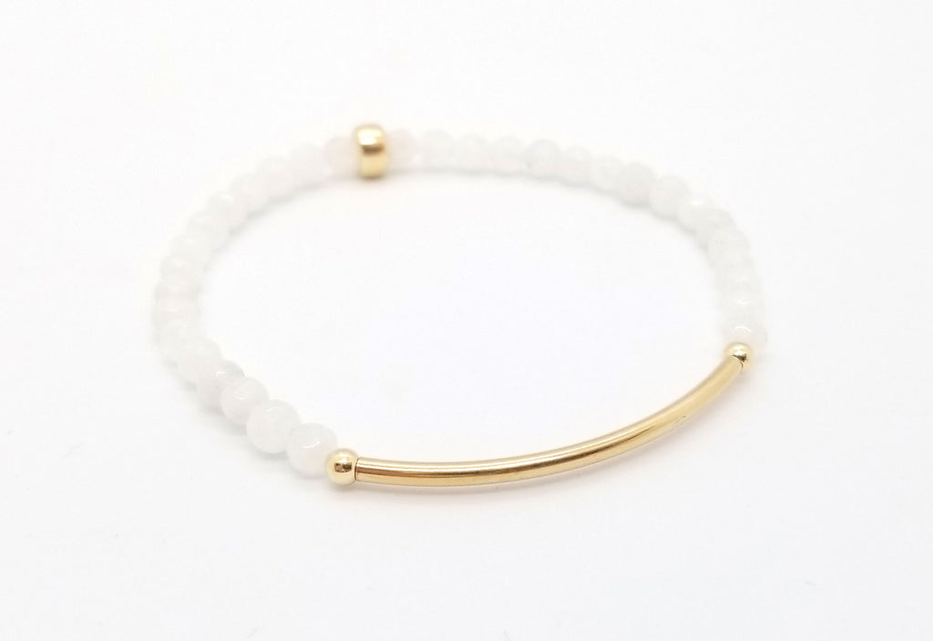 Moonstone Gold Bar Bracelet