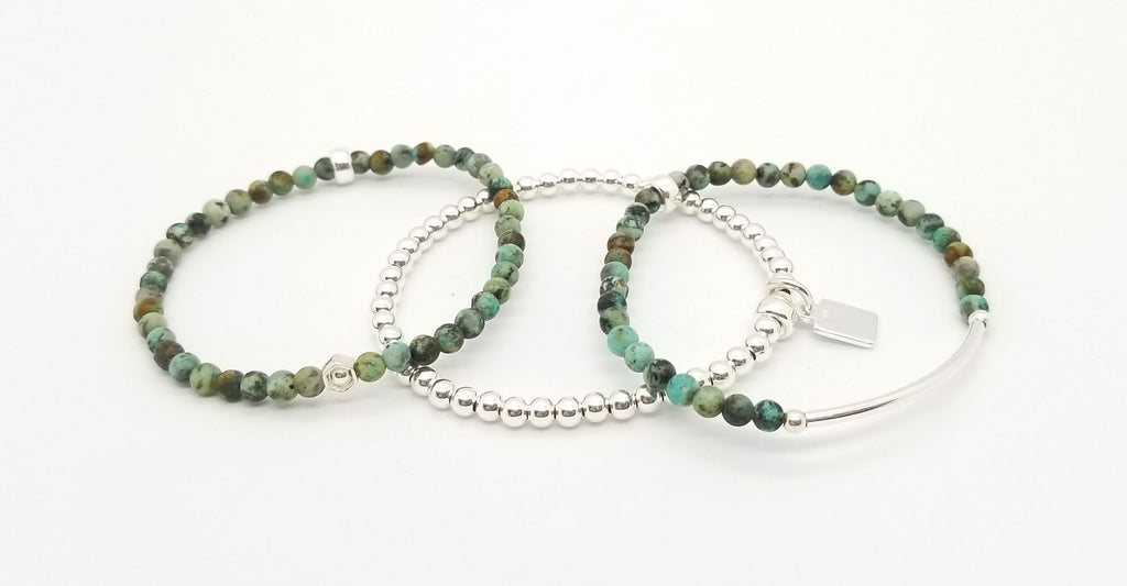 Turquoise Sterling Silver Bracelet 3 Stack - SOLD OUT