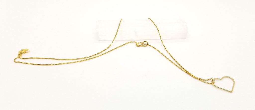 Big Heart Of Gold Floating Pendant Necklace