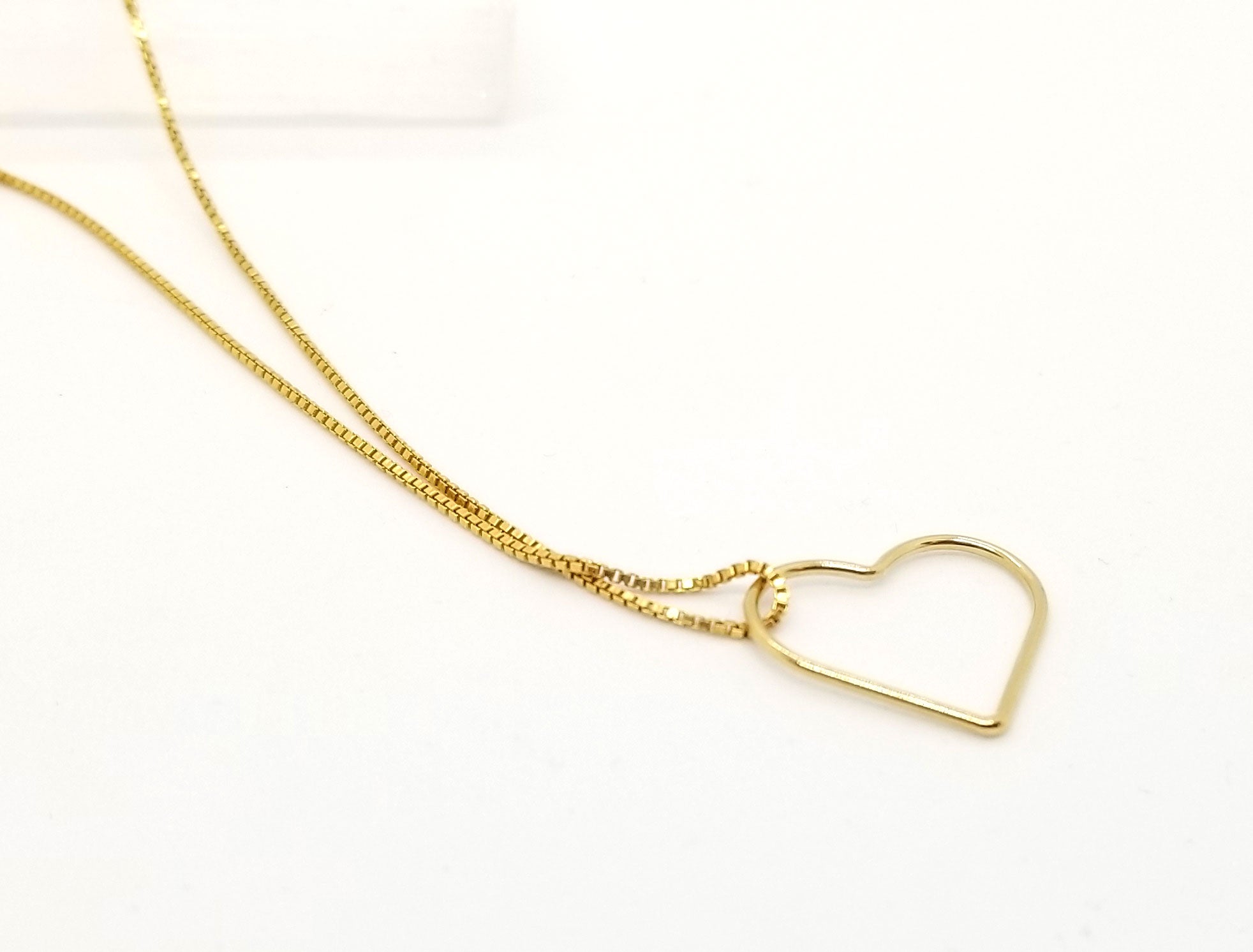 Big Heart Of Gold Floating Pendant Necklace