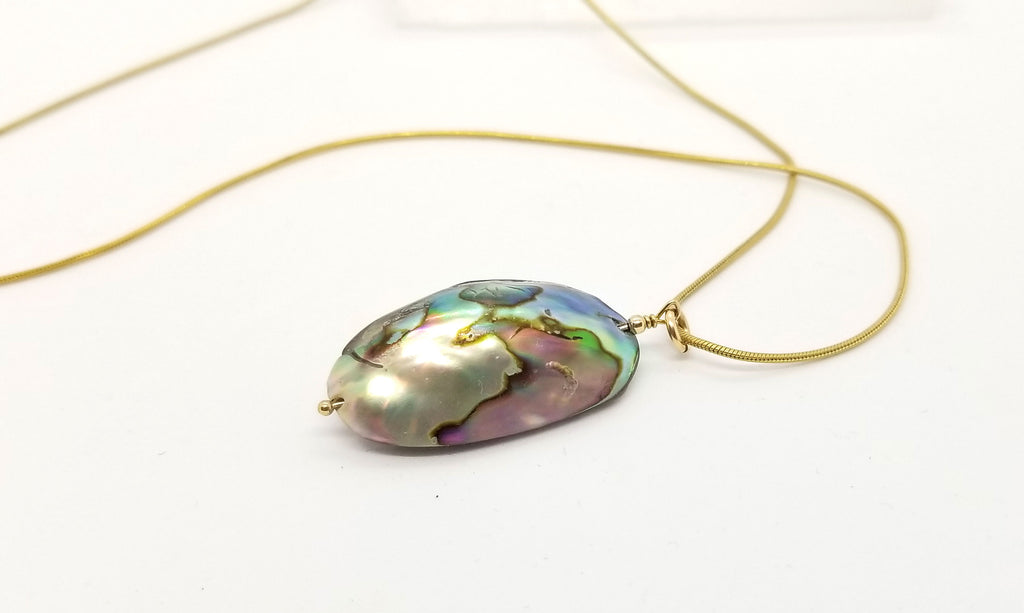 Two Way Abalone Gold Necklace- Sold Out
