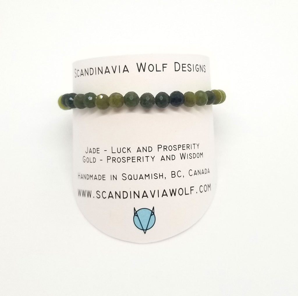 6mm BC Jade Gold Bracelet