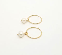 The Anna - Pearl Gold Removable Charm Earrings