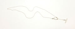 Silver Toggle Clasp Center Drop Necklace