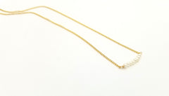 Gold Pearl Bar Necklace