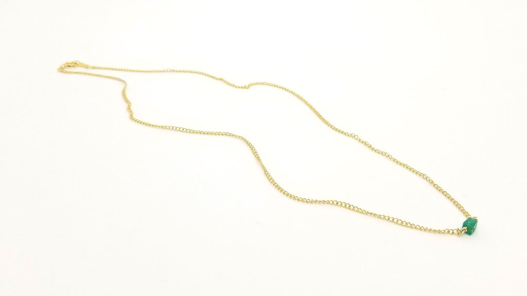 Green Onyx Gold Necklace