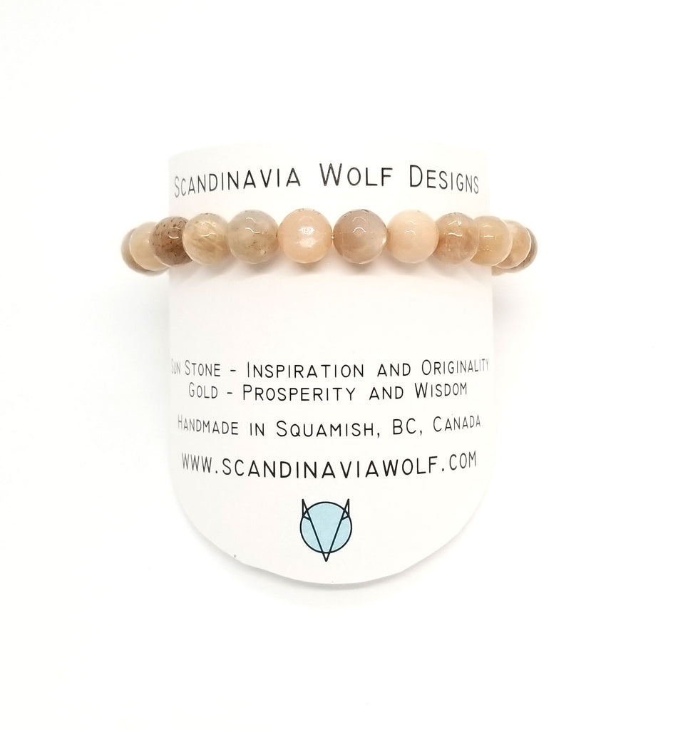 8mm Sunstone Gold Bracelet