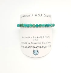 Russian Amazonite With Gold Gemstone Bracelet