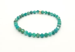 Russian Amazonite With Gold Gemstone Bracelet