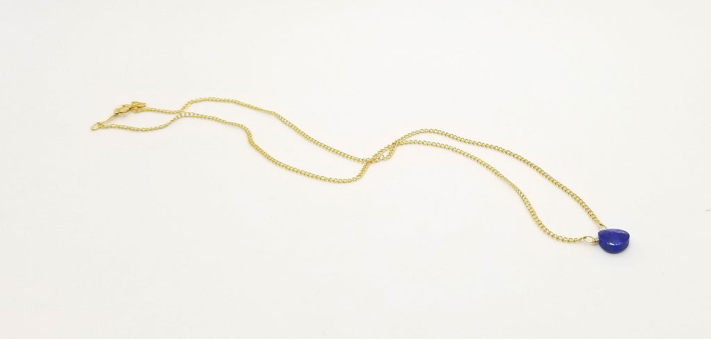 Lapis Lazuli Gemstone Gold Necklace