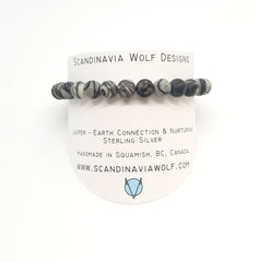 Spiderweb Jasper With Silver Gemstone Bracelet