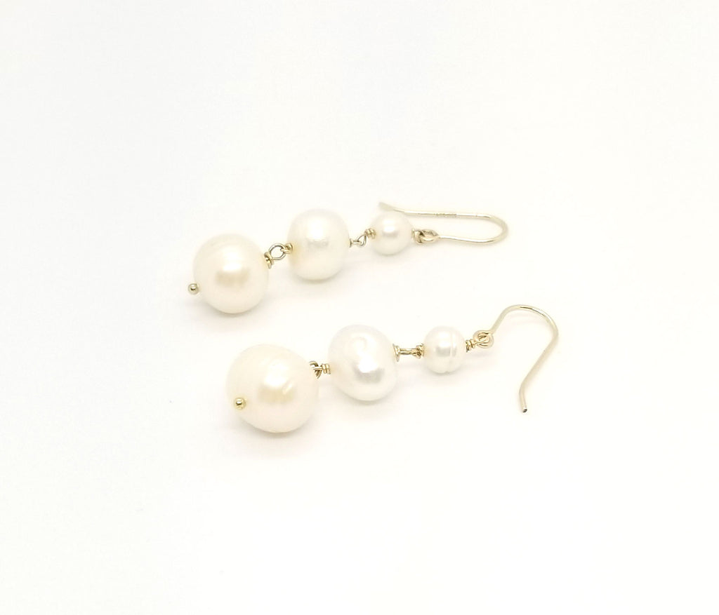The Kelsey - Gold Freshwater Pearl Earrings