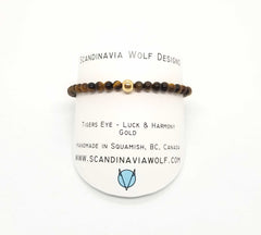 Tiger's Eye Gold Bead Bracelet