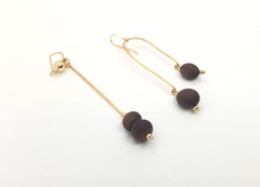 The Janaki - Black Walnut, Bronze and Gold Earrings