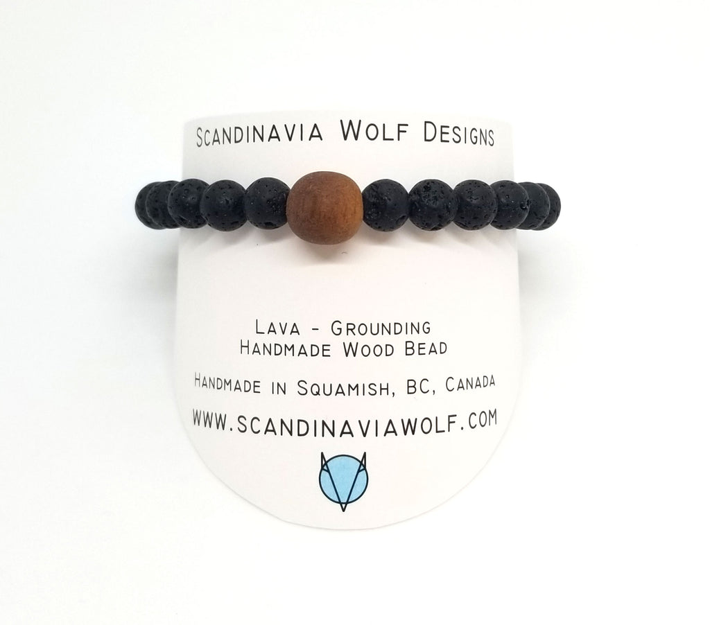 Lava Cherrywood Bead Bracelet