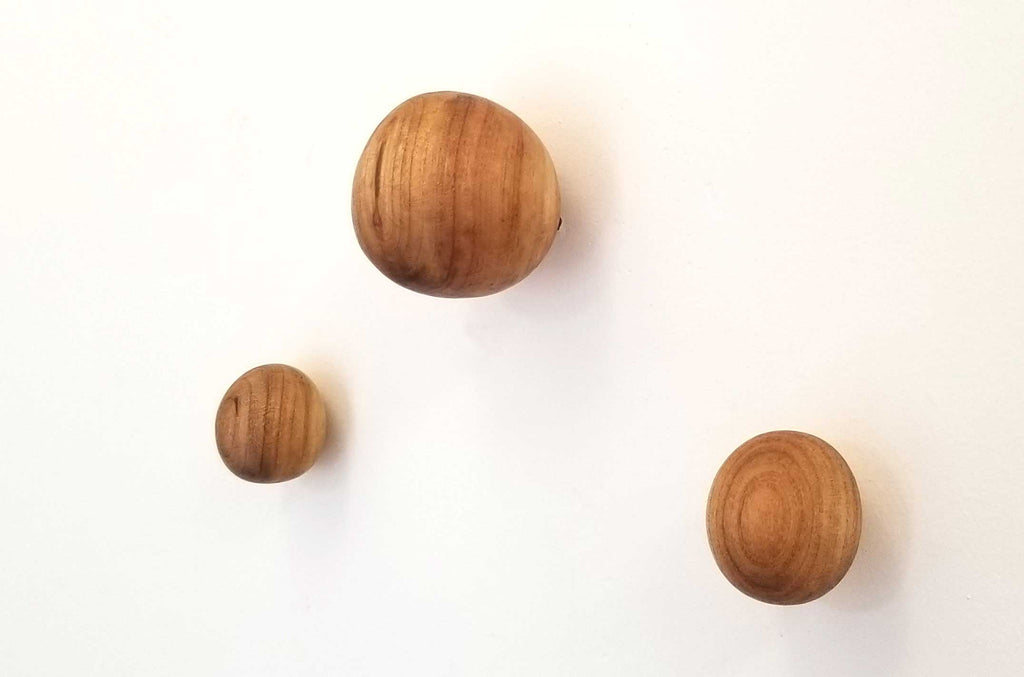 Cherrywood Balls Wall Hooks (3 Pack) - Made to order