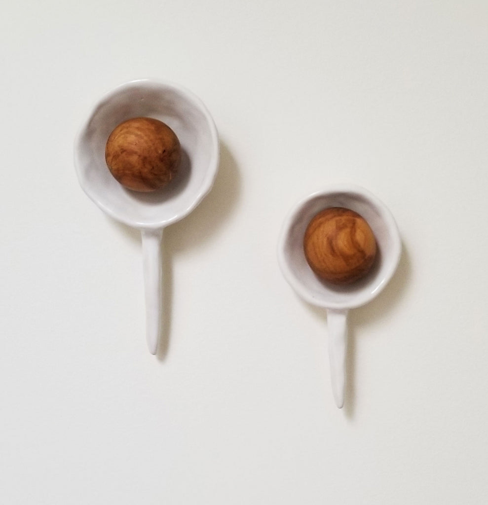 Wabi-Sabi Knobby - Winter Comet Wall Hooks (set of 2) Made to order