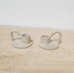 Uno Ceramic Candle Holders (Speckled Clay Raw) Made to Order