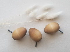 Maple Wood "Egg" Wall Hooks (3 Pack)