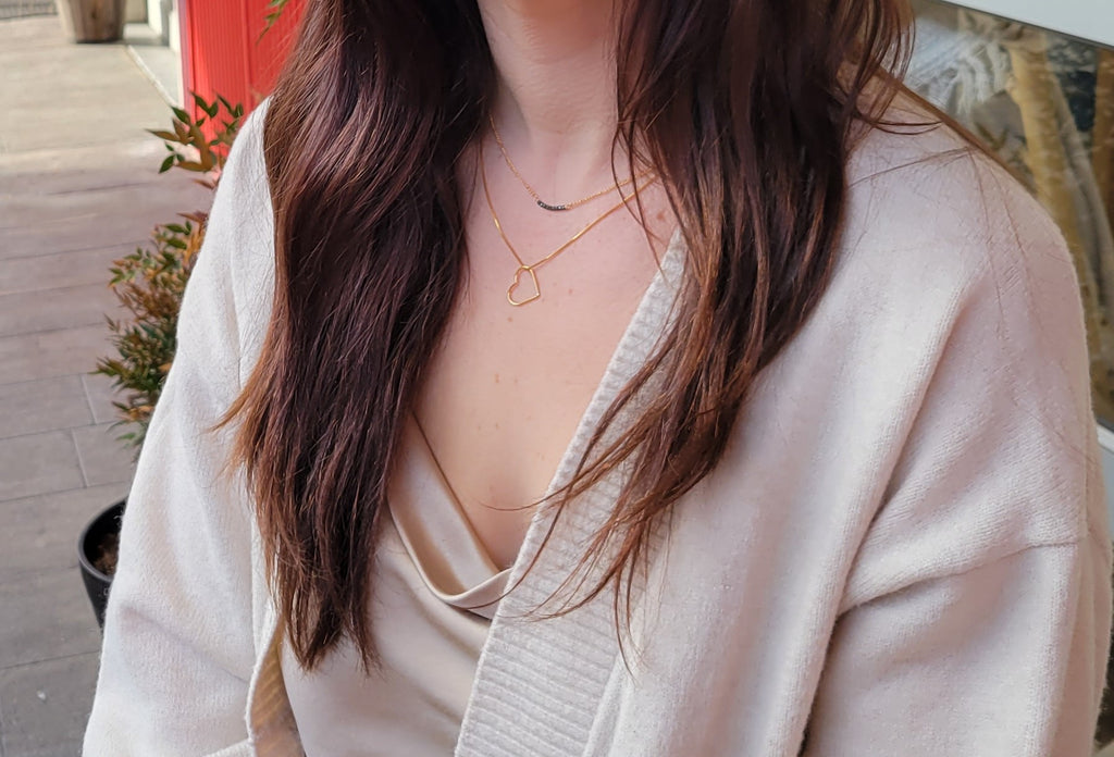 Big Heart Of Gold Floating Pendant Necklace