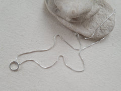 The Unity - Floating Hammered Silver Circle Necklace