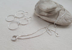 The Unity - Floating Hammered Silver Circle Necklace