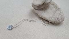 The Shimmer - Silver Hammered Medallion Charm Necklace