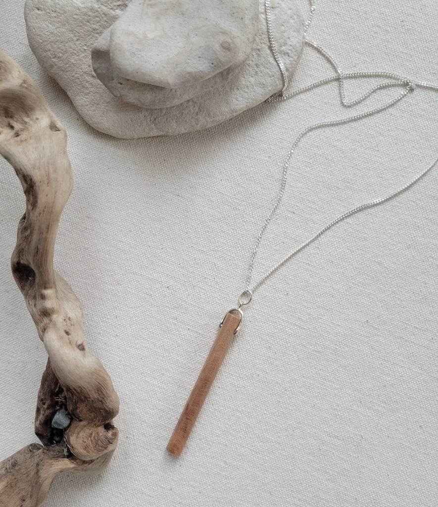 The Savory Island - Arbutus Octagonal Column Silver Necklace