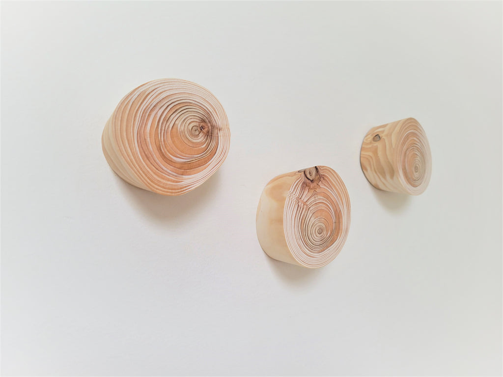 Cedar Wood Wall Hooks Natural (3 pack) Made to order