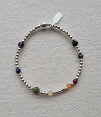 The Philadelphia Pride Flag - Multi Gemstone Silver Bracelet