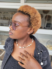 The Beach Vibe - Pearl Multi Gemstone Gold Beaded Necklace