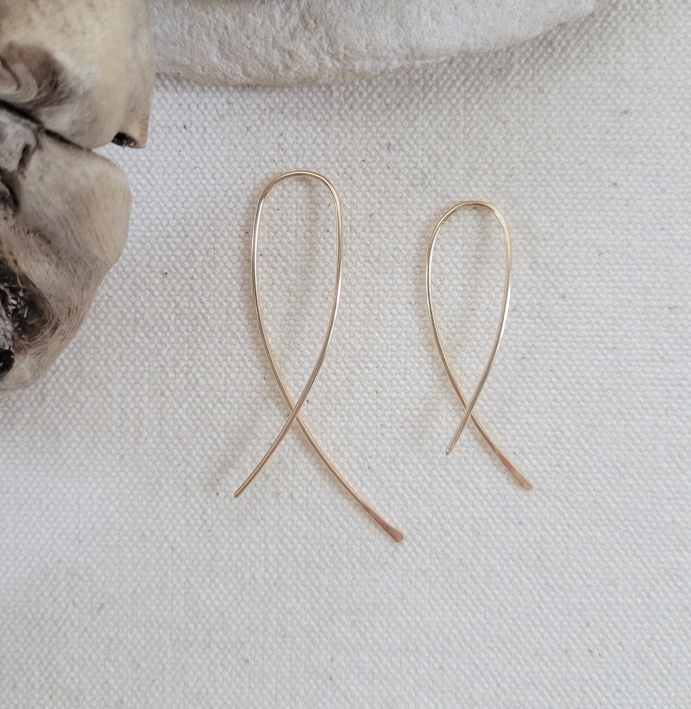 The Loop Asymmetrical Gold Earrings