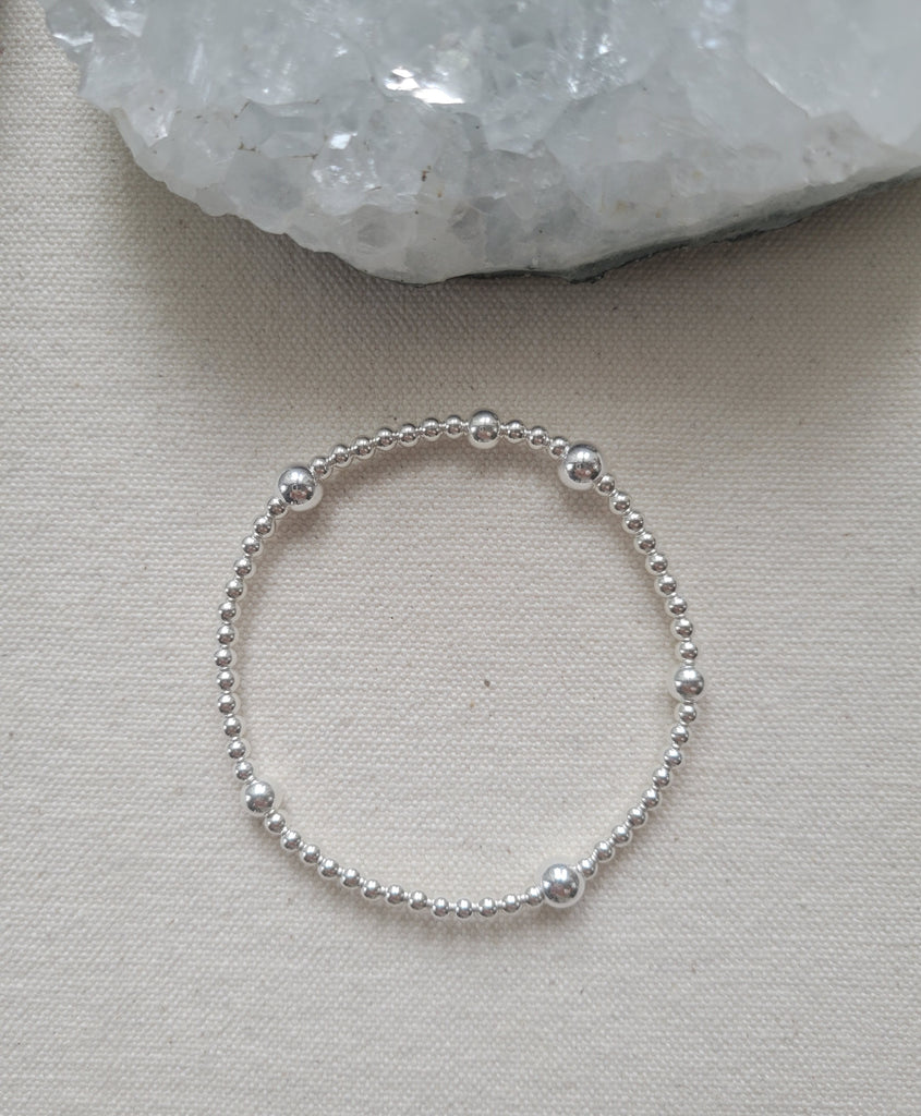 Multi Ball Silver Bead Bracelet